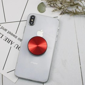Resim GongtuShop Katlanır Kırmızı Stil 1 Adet Metal Plaka Yuvarlak Cep Cep Telefonu Katlanır Streç Braket Telefon Tutucu Desteği (Yurt Dışından) 