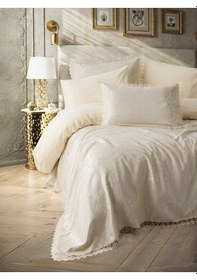 Resim Cotton Box Chi Chi Çift Kişilik Pikeli Nevresim Takımı Velora Cappuccino Cappuccino 