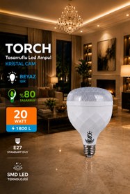 Resim ŞANLED 20w Tasarruflu E27 Beyaz Renk Torch Led Ampul-1-2-4-6-8-10 Adet 
