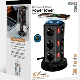 Resim Fillikutum Akıllı Priz Magsafe Özellikli Akıllı Priz 12xpriz 1xusb 2xtype-c 2.4 Amper Wireless Kablolu Priz 