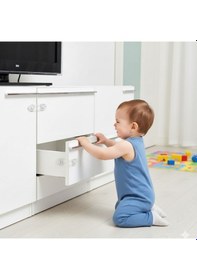 Resim Go İthalat 2&amp Apos Li Mini Çok Amaçlı Kilit- Çocuk Güvenlik Gereçkerli Çekmece,dolap,kapak Kilidi Şeffaf 