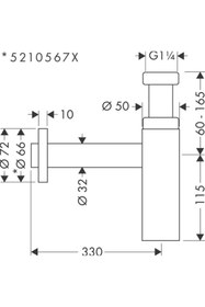 Resim Hansgrohe Tasarım Sifon Flowstar S, Mat Bronz 52105140 