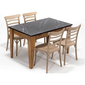 Resim Avrupa Efes Mutfak Masa Takımı 1 Masa 4 Sandalye - Cappucino 