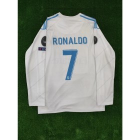 Resim 2018 Kiev Şampiyonlar Ligi Finali Cristiano Ronaldo Beyaz Renk Uzun Kol R.madrid Nostalji Forma 