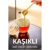 Resim MBB ETİCARET Kaşıklı Kristal Bal Kavanozu Reçel Pekmez Sos Kavanozu 