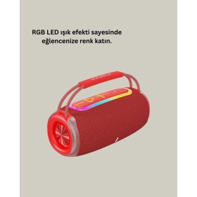 Resim 20W Kablosuz Bluetooth Hoparlör Rgb Işık Efektli Usb/sd/aux Destekli 