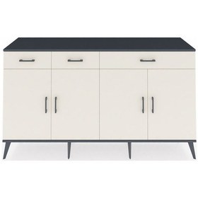 Resim Kronos Konsol 4 Raflı 3 Çekmeceli 4 Kapaklı 176x59x99 Antrasit-aytaşı Aytası - Antrasıt 