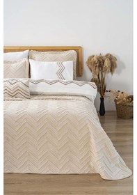 Resim Rivaistanbul Almila Bej Çift Kişilik Nevresimli Pike Seti - 8 Parça Çeyiz Seti Bej 