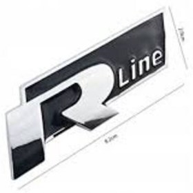 Resim VOLKSWAGEN R LİNE ARKA BAGAJ METAL LOGO (SİYAH-GÜMÜŞ) 7,5cm x 2,5 