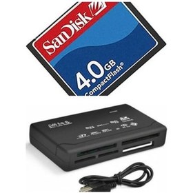 Resim Sandisk Compact Flash 4 GB Hafıza Kartı - USB 2.0 CF Kart Okuyucu 