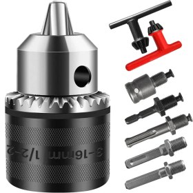 Resim Explosion1 3-16MM Drill Chuck Adaptörü 1/2-20UNF Darbe Sürücüsü/elektrik Matkabı/çekiç Matkabı Için 16MM Chuck Tuşu (Yurt Dışından) 