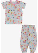 Resim Kız Bebek Breeze Kısa Kollu Pijama Takımı Safari Temalı Gri Melanj 9 Ay-3 Yaş 001 Breeze
