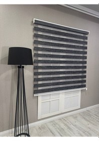 Resim Donatti Bambu Zebra Stor Güneşlik Perde Siyah Gri Kırçıllı Gri Kırçıllı 