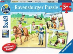 Resim Ravensburger 3x49 Parça Puzzle Ahırda Bir Gün 51298 