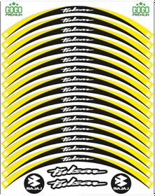 Resim Bajaj Pulsar Sarı -Siyah Reflektörlü Jant Şeridi 