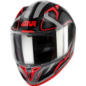 Resim Givi 50.8 Racer Kask Siyah - Titanıum - Kırmızı 