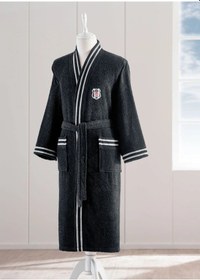 Resim Taç Taraftar Lisanslı Tek Bornoz L Beden -beşiktaş Siyah Beyaz Siyah - Beyaz 