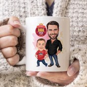 Resim Babasını Çok Seven Erkek Çocuk Karikatürlü Kupa Bardak 