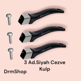 Resim shopdrm Üniversal Cezve Sapı Siyah Renk Cezve Kulbu 3 adet 