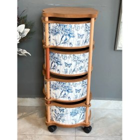 Resim Rossev Blue 4 Katlı Sebzelik Yuvarlak 