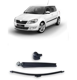 Resim Skoda Fabia Hb Mk2 2007-2015 Arka Cam Silecek Kolu Ve Süpürgesi Kapak Takım 6q6955707c 