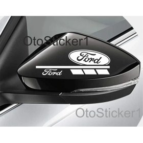 Resim Ne Verelim Size Ford İçin Uyumlu Aksesuar Oto Ayna Sticker Sağ-Sol 2 Adet Beyaz 16*5 cm 
