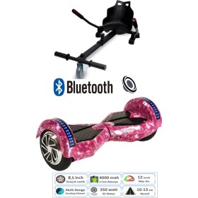 Resim Citymate Smart Balance Elektrikli Kaykay Hoverboard 8.5 Inch + Hoverkart Set Akıllı Dengeli Ledli Bluetooth Hoparlörlü 