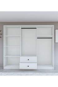 Resim Metalia Gm 036 Lüx 6 Kapı 2 Çekmeceli Düğme Kulplu Aynalı Gardırop 