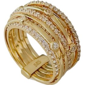 Resim Taşlı Kıvrımlı Altın Tasarım Yüzük 