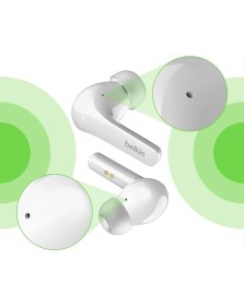 Resim Belkin Soundform Flow True Wireless Gürültü Önleyici Bluetooth Kulaklık, Ter ve Su Sıçramalarına Karşı Korumalı, Koruma Türü Ipx5, 31 Saat Çalışma Süresi 
