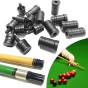 Resim 1 adet Dayanıklı Siyah ABS Havuz Cübesi Eklem Koruyucu Kauçuk Tamponlu - Snooker & Bilardo Uzatma Yedek Arka Tapası MEZZ/Predator için, Kolay Kurulum, Şaft & Eklem Dişli Koruma 