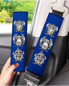 Resim Bigohobi Üç Maymun Baskılı, Emniyet Kemeri, Çanta vs. Yumuşatıcı Ped 