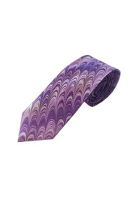 Resim Elifebru Exclusive Handicrafts Ebru Sanatı El Yapımı Eflatun Mürdüm Mor İpek Kravat Ikr 151 Çok Renkli 