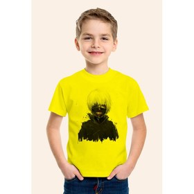 Resim Karya ButikAnime Tokyo Ghoul Anteiku Baskılı Sarı Çocuk T-Shirt 