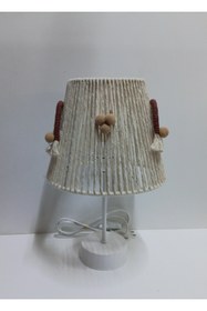 Resim C&A MAKROME İP SARGI GÖKKUŞAĞI APLİKELİ PONPONLU KIZ-ERKEK BEBEK VE ÇOCUK ODASI ABAJUR 