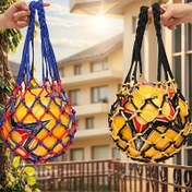Resim 1 Adet Sağlam Nylon Basketbol ve Futbol Antrenman File Çantası - Geniş Kapasiteli Çoklu Spor Topu Saklama, Güçlendirilmiş Altıgen Tasarım, Karışık Renkler (Mavi/Kırmızı/Sarı/Siyah) & Güvenli İpli Kapatma, Pratik Seyahat İçin, İç/Dış Mekan Kullanımı, Dayanıklı Yapı 