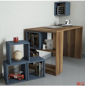 Resim Variant Box Kitaplık Ve Çalışma Masası Takımı Ceviz 