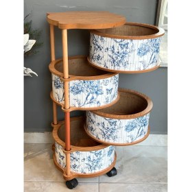 Resim Rossev Blue 4 Katlı Sebzelik Yuvarlak 