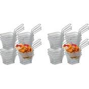 Resim Cecilee3 2x Kızartma Sepeti Patates Kızartma Tutucu Çip Mini Sepet Gıda Sepetleri Servis Için Yeniden Kullanılabilir Kızartma Tutucu Fritöz Ev Için (Yurt Dışından) 