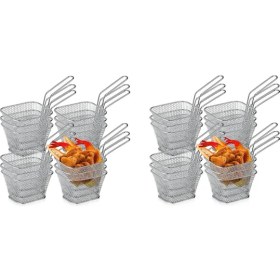 Resim Cecilee3 2x Kızartma Sepeti Patates Kızartma Tutucu Çip Mini Sepet Gıda Sepetleri Servis Için Yeniden Kullanılabilir Kızartma Tutucu Fritöz Ev Için (Yurt Dışından) 