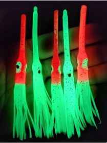 Resim Eagenset Fosforlu Glow Silikon Kalamar Yapay Yem 9 cm 5 Adet 
