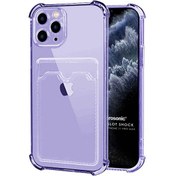 Resim Apple Iphone 11 Pro Max Card Slot Shock Kılıf Lila Microsonic