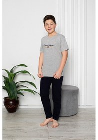 Resim Asel Erkek Çocuk Pijama Takımı Gri 