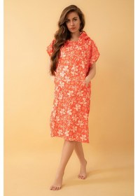 Resim Flower Yetişkin Sörf Panço Kapüşonlu Plaj Havlusu Sm Beden 