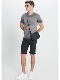 Resim Ac&Co / Altınyıldız Classics Erkek Sıyah Slim Fit Dar Kesim Pamuklu Esnek Denim Şort 