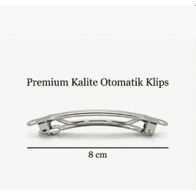 Resim Jz Shop Şifon Fiyonk Otomatik Klipsli Toka - Farklı Renk Seçenekli Kurdele Saç Aksesuarı Kırmızı 
