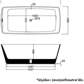 Resim Bağımsız Küvet | Safranbolu | Sanacryl - 86x185 / Gri / 1 Kişilik 