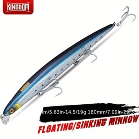 Resim KINGDOM Premium Uzun Menzilli Minnow Yem - Tatlı ve Tuzlu Su Balıkçılığı için Çok Yönlü Bionik Yem, Dayanıklı ABS Malzeme 
