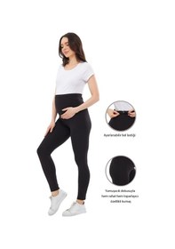 Resim Luvmabelly Myra8200 Toparlayıcı Mevsimlik Beli Ayarlanabilir Hamile Tayt-siyah 