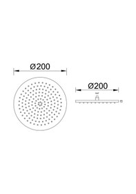 Resim Fause Tepe Duş Başlığı Oval Slim 304 Metal Ø20 Cm Siyah Ktd105-b Mat Siyah 